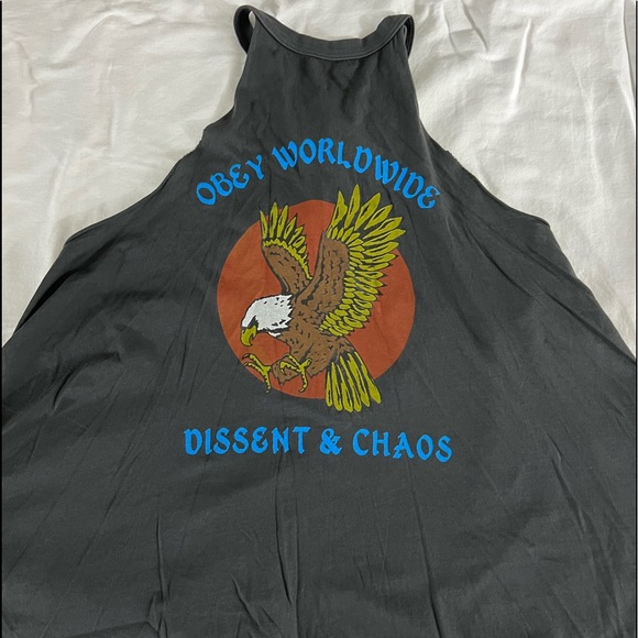 Obey Women's Swing Tank. Grey. - Picture 2 of 6